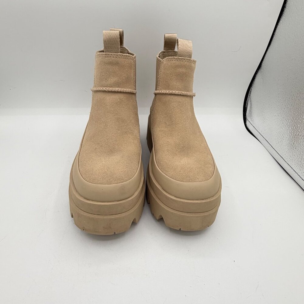 UGG Womens Brisbane Chelsea Boots Classic Leather Ankle Slip On platform Sz 7.5 - Picture 3 of 8